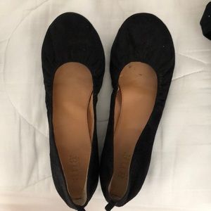 Black suede ballet flats